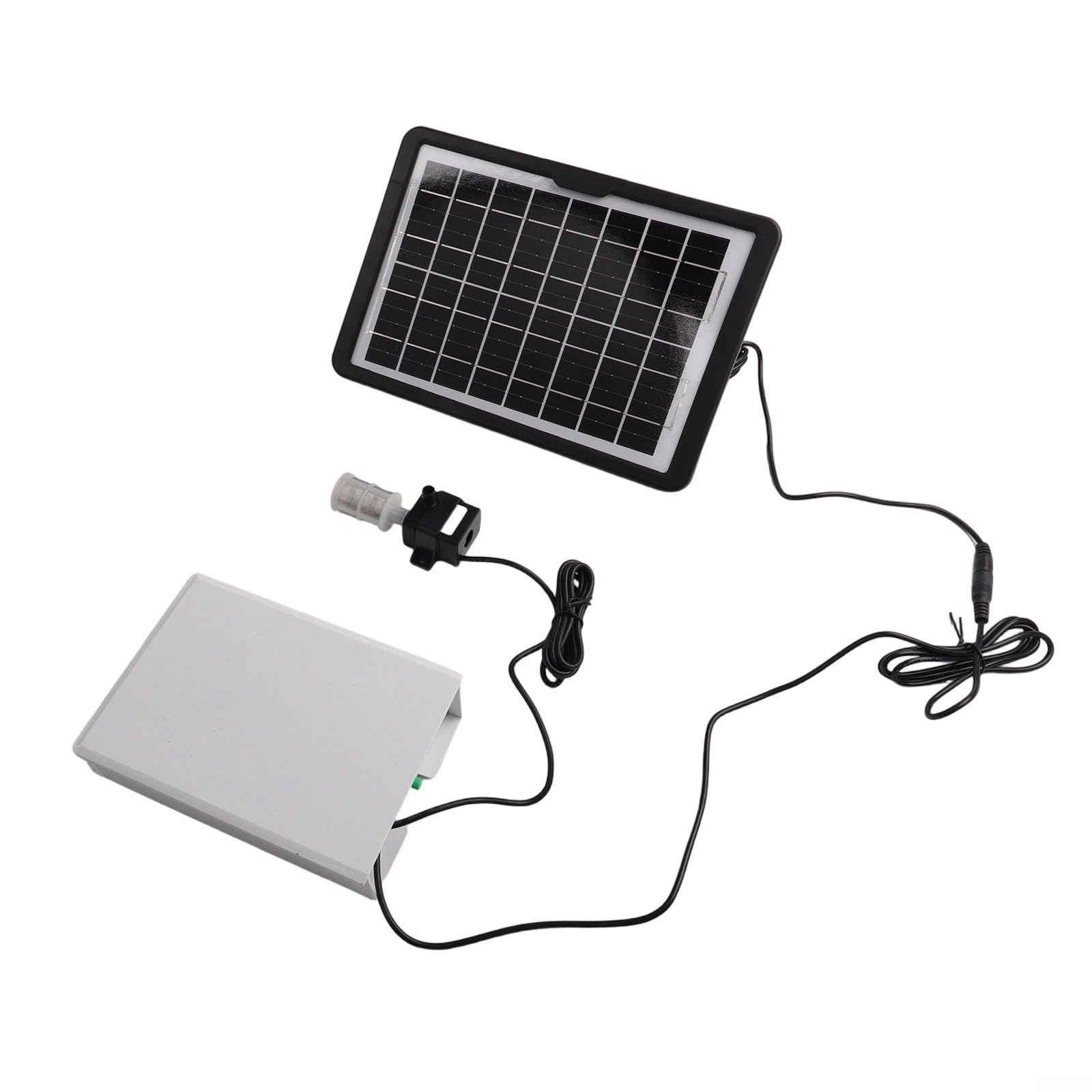 Fontana solare con batteria di riserva, velocità regolabile per aeratore per laghetto da giardino, filtro impermeabile per laghetto e circolazione dell'acqua (9 V, 6 W, 5200 mAH)