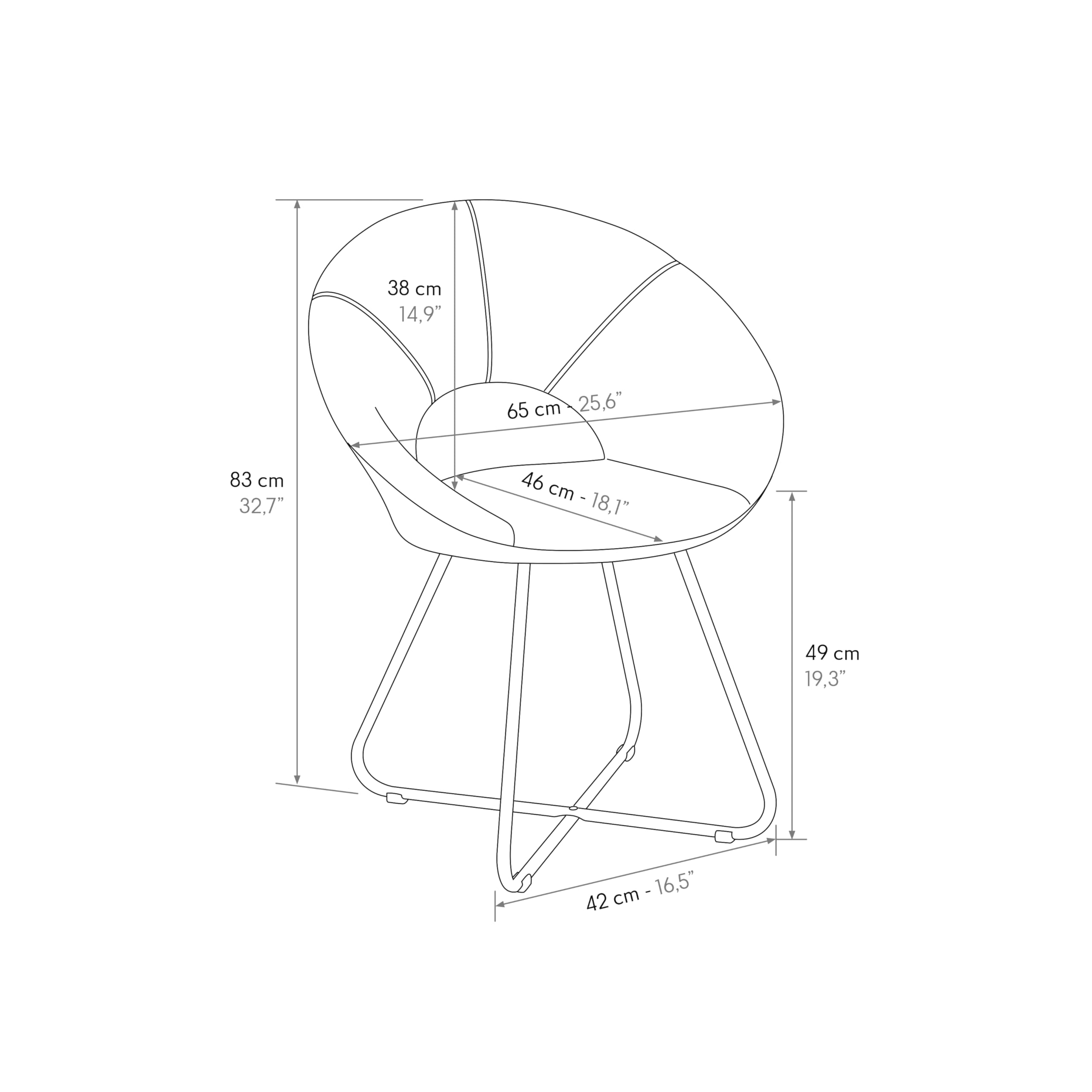 PAZZO DESIGN Sedia Iris Set Da 2 sedie, Sedie Cucina, Sedie Soggiorno, Sedie Velluto, Sedia Design, Tortora, Gambe Metallo Oro - id_2130