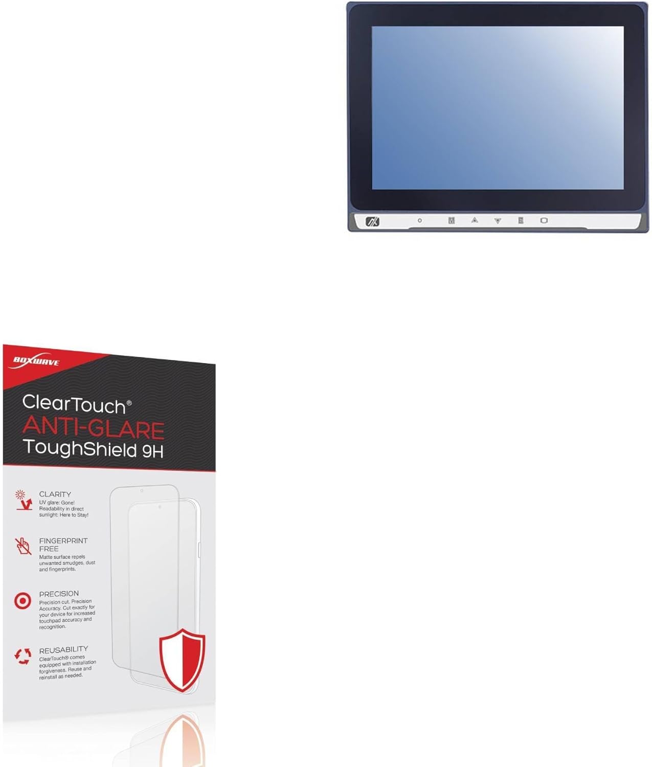 BoxWave Screen Protector Compatible With BSI Computer P6103W - ClearTouch Anti-Glare ToughShield 9H (2-Pack), Anti-Glare 9H Tough Flexible Film Screen Protector