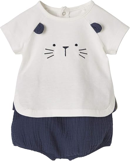 Vertbaudet Ensemble Naissance T Shirt Et Short De Ceremonie Bebe Bleu Jean 9m 71cm Amazon Fr Vetements
