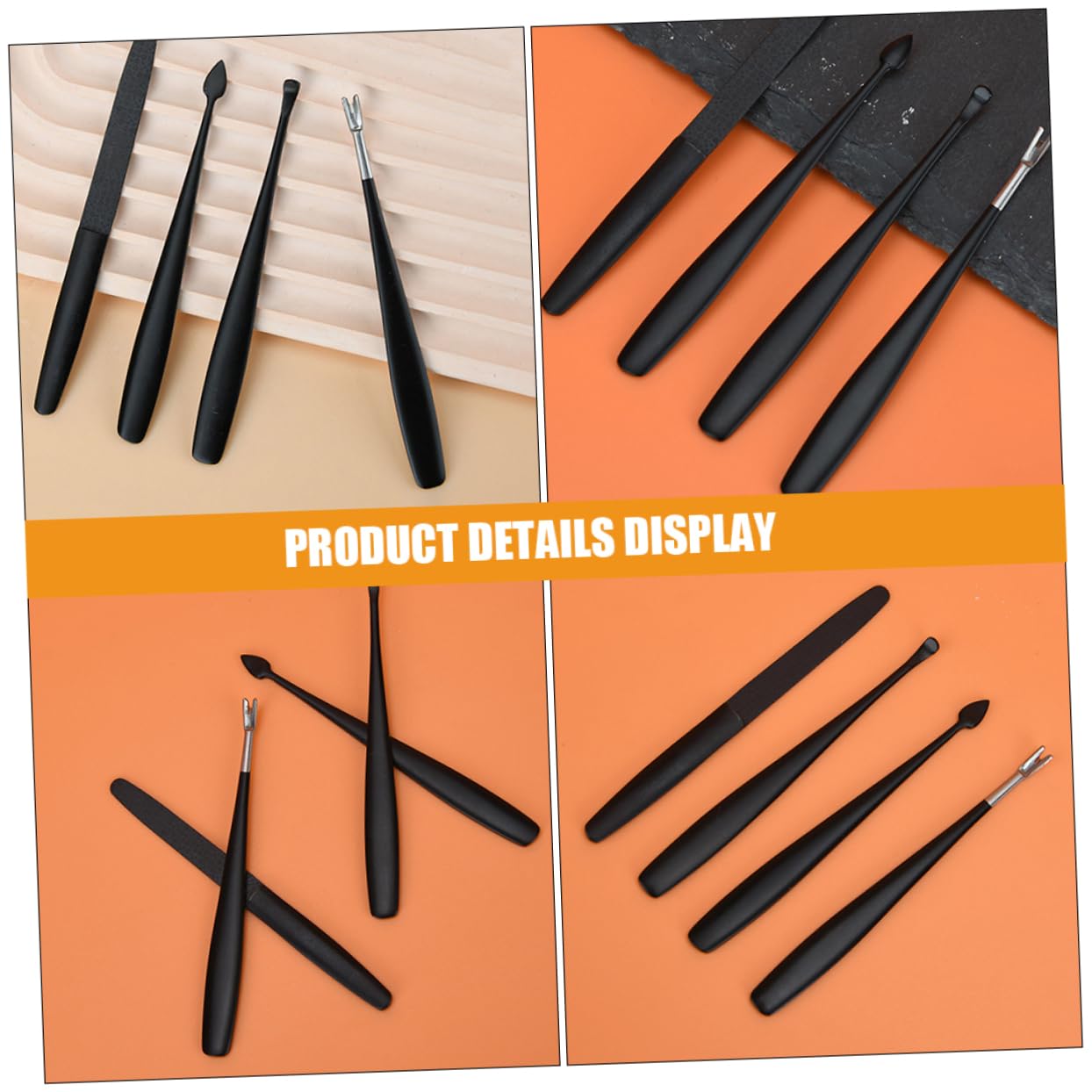 Stainless Steel Nail Tools Manicure Cuticle Tools Black