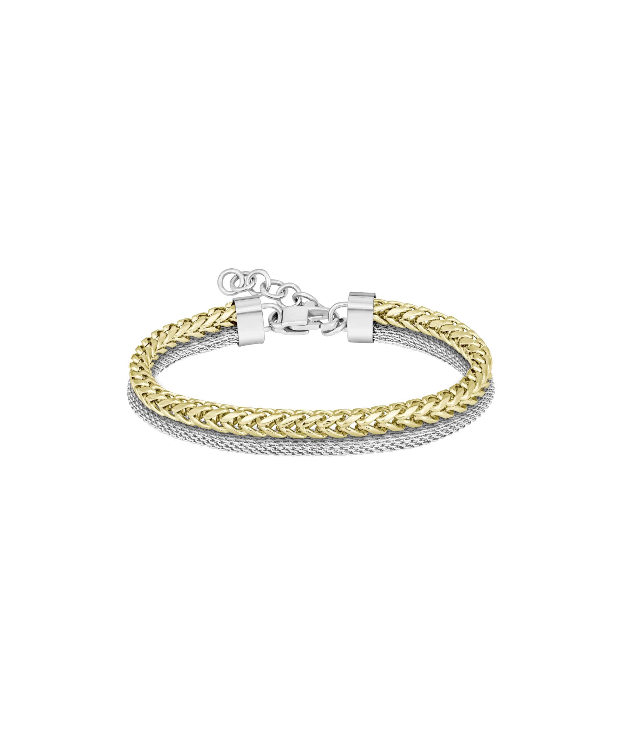 Men's O'N'O Jewelry Collection Double Chained Bracelet with a Lightweight Mesh Chain, Fashionable Style