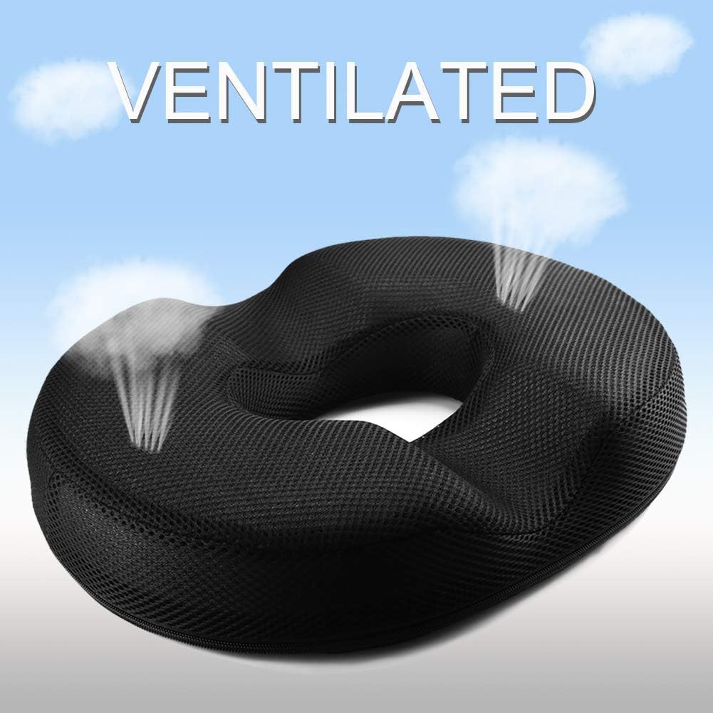 Donut Pillow for Tailbone Pain, Hemorrhoid Tailbone Donut Firm Pillow Memory Foam Seat Cushion Pain Relief for Hemorrhoid Treatment, Coccyx, Prostate, Sciatica, Surgery