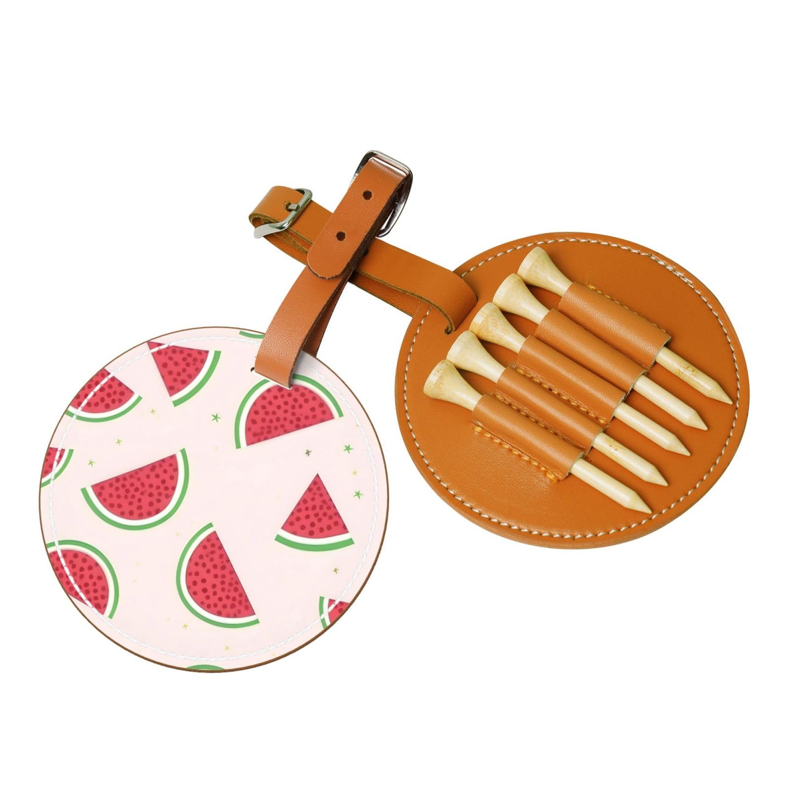 WXXWXD Pink watermelon Printed Golf Tee Storage Bag - Portable Storage, Easily Organize Tees