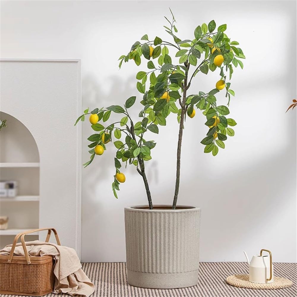 Vfs8dQ5kt Vasi per piante da interno Vaso da fiori grande in ceramica a strisce rotonde con foro di drenaggio Fioriere da giardino