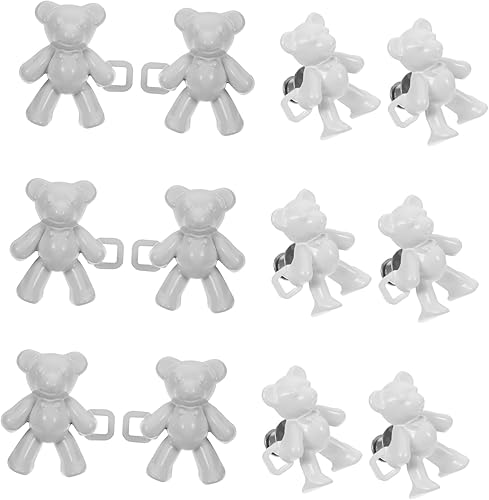 Miniatura 4 de EXCEART 12 Pairs Waist Button Jean Buttons Waistband Tightener Instant Buckle Jeans Waist Tightener Pant Waist Tightener Bear Women Skirt Clip