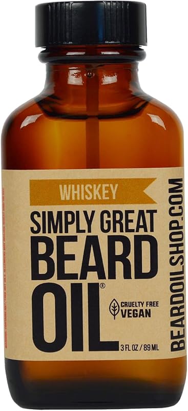 Óleo para Barba Simply Great Beard Oil Sam’s Natural com fragrância de whiskey, vegano, 90 mL