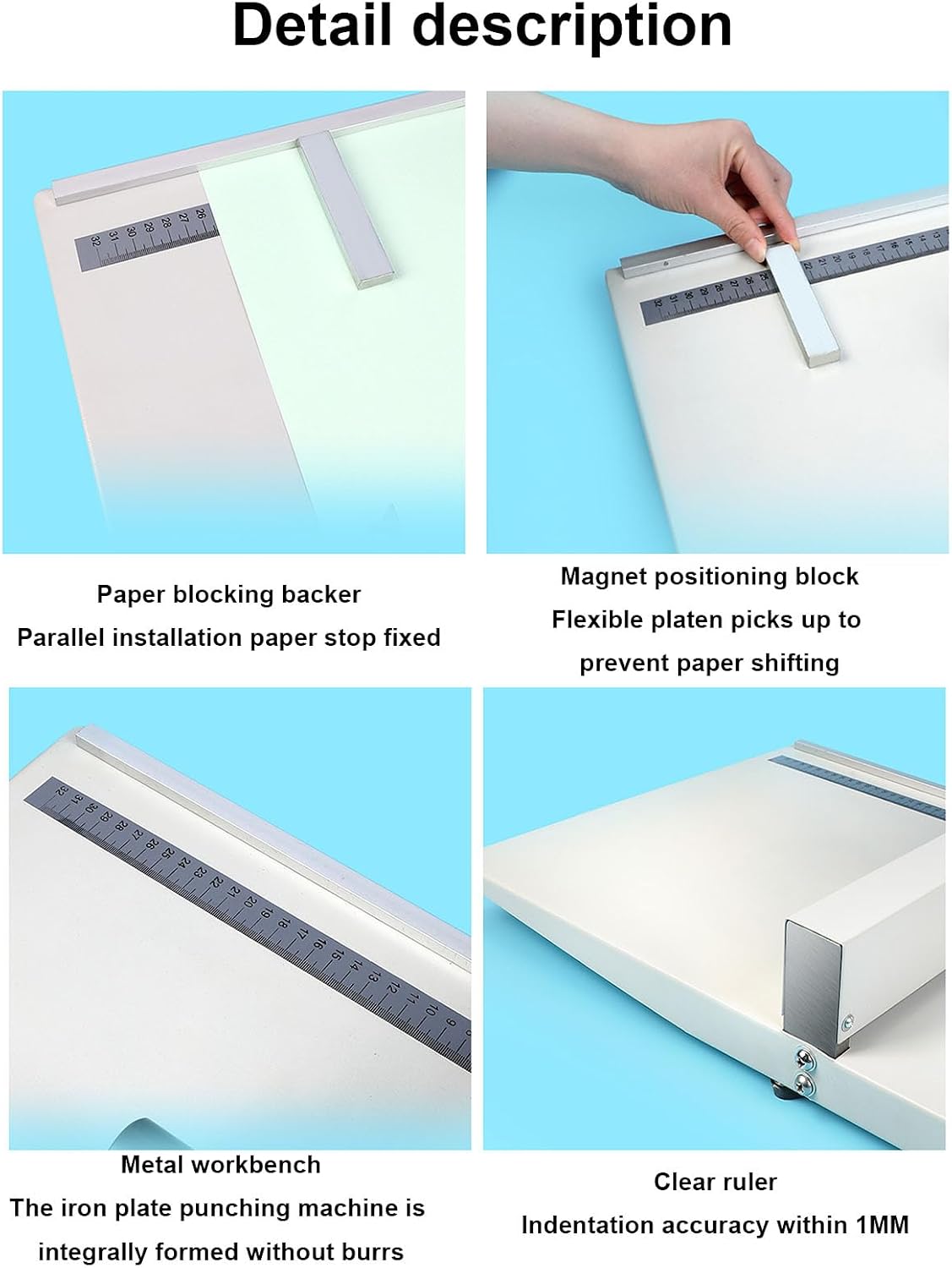 Heavy Duty Creaser Scorer with 2 Magnet Block - Manual Paper Creaser and Scoring Tool for A4/A3 Card & Paper Folding Machines - Perfect for Commercial Office Use