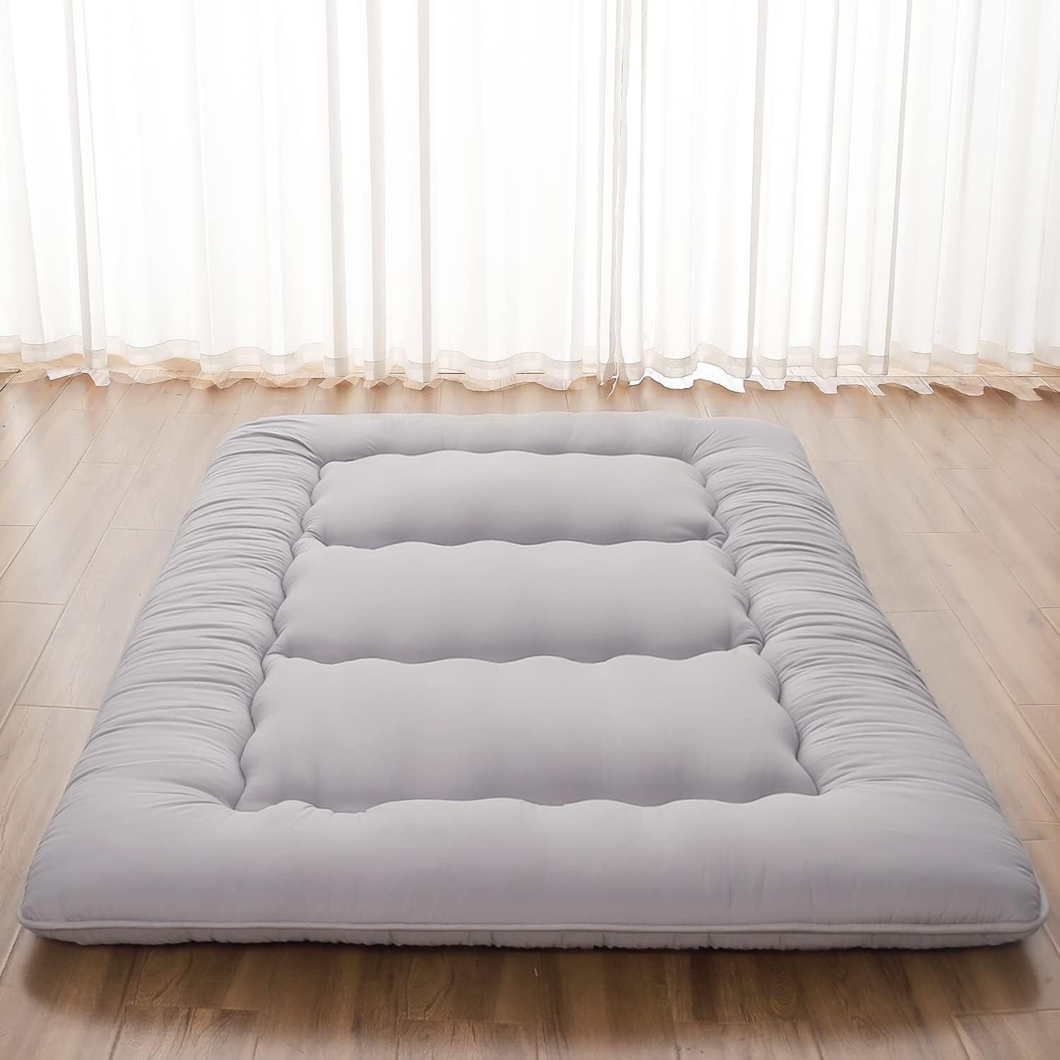10 cm Materasso Futon Spesso-Materasso Pieghevole Spesso E Morbido, Shiatsu, Yoga, Student Dormitory Tatami, Grigio(Gray,90x190cm)