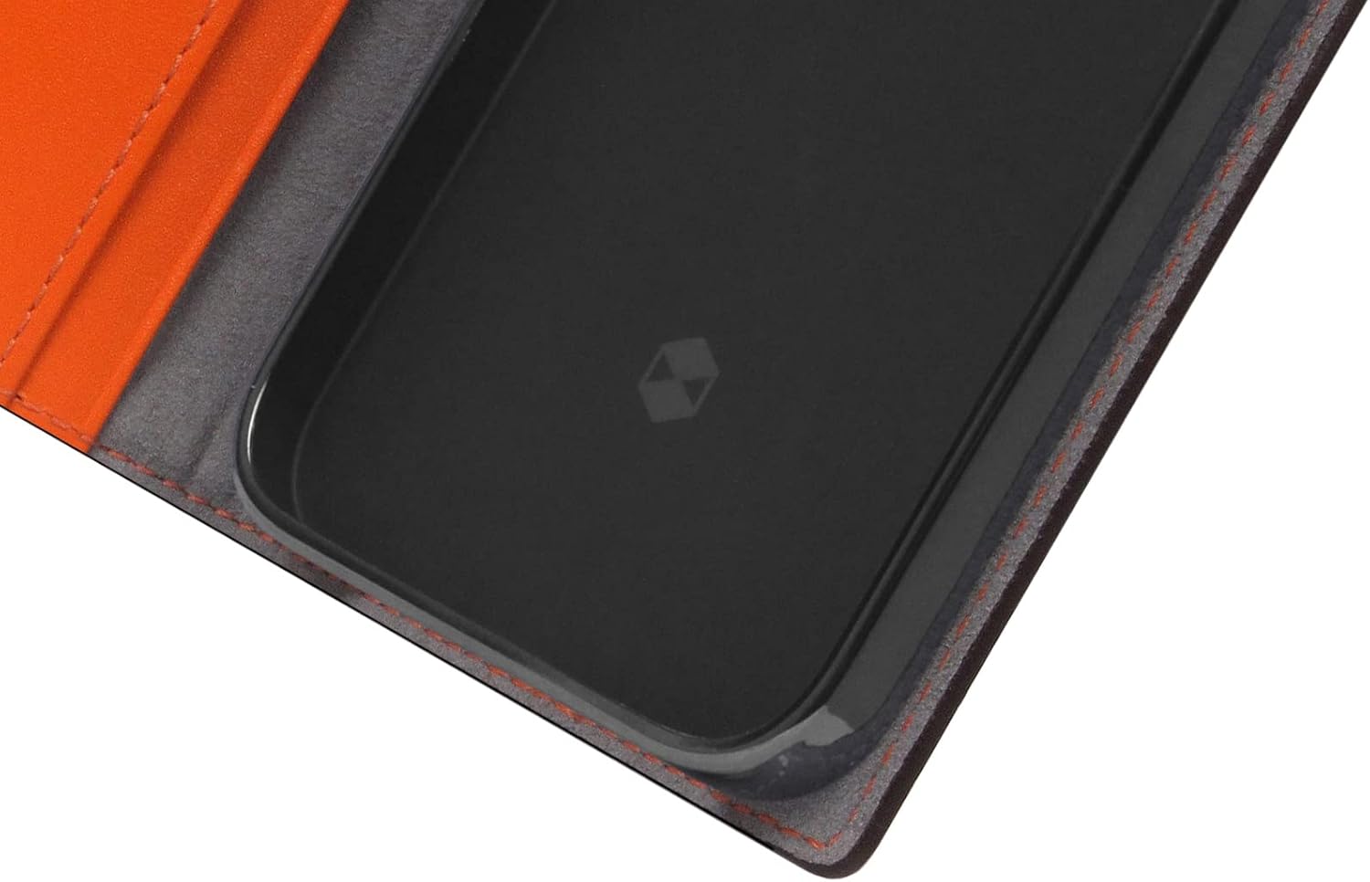 D5 Edition Belgian Fabric Wallet Case for iPhone 13 Pro Max - Handcrafted Diary Style with Card Holders and Side Cash Pocket, Gift Box Included (Orange)