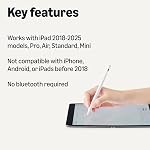 Amazon Basics Stylus Pencil Compatible with iPad (2018 or Later Generation), Pen with Palm Rejection