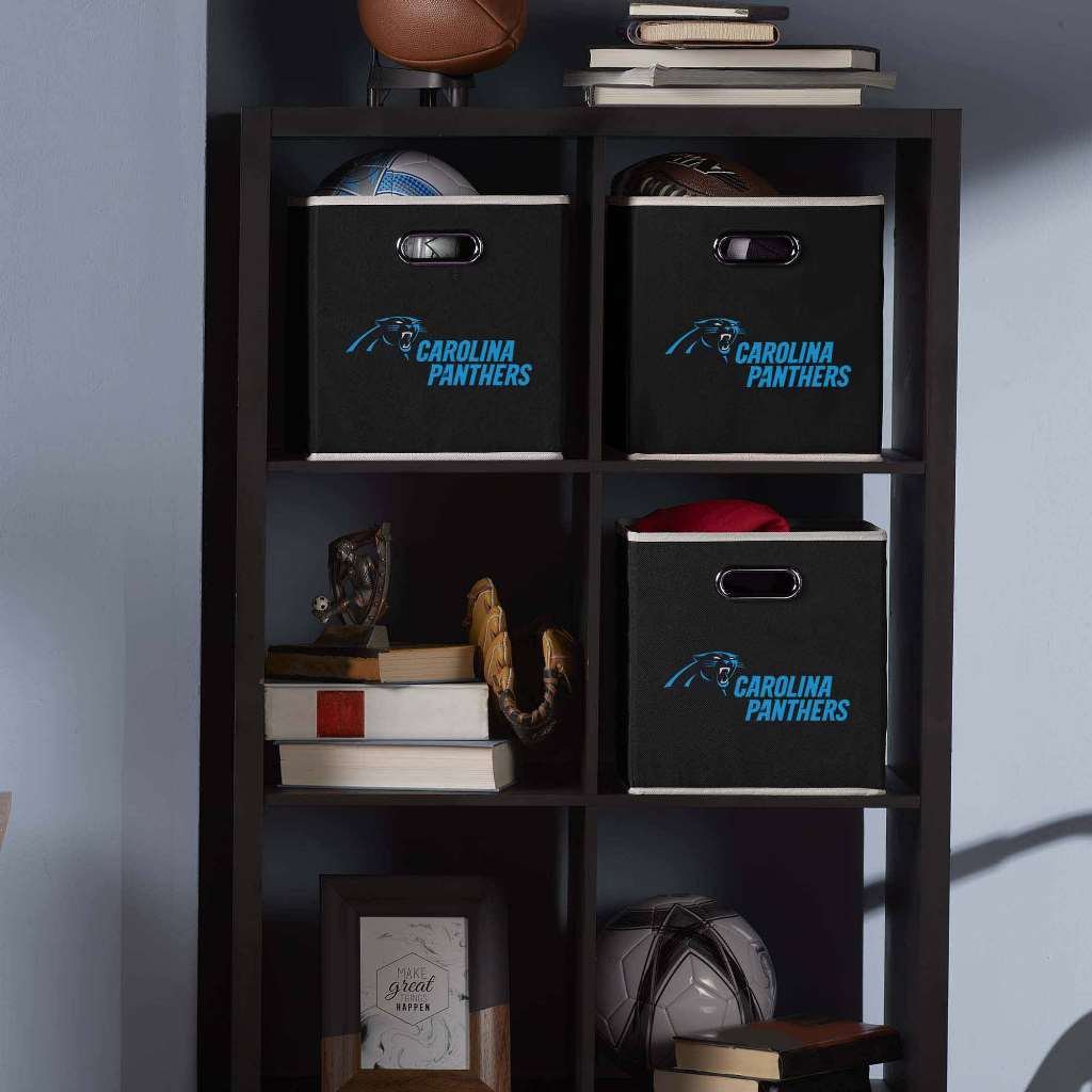 Franklin Sports NFL Carolina Panthers Collapsible Storage Bin NFL Folding Cube Storage Container Fits Bin Organizers Fabric NFL Team Storage Cubes One Size - Image 2