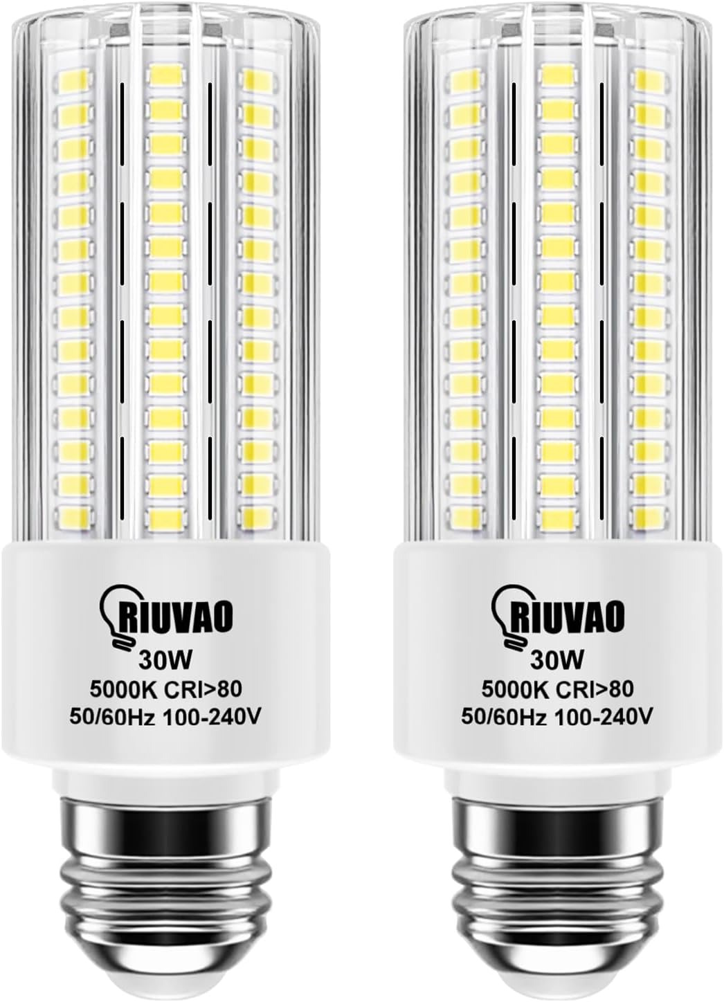 Led Corn Light Bulb 2 Pack, 800W Equivalent 5000K Daylight 12000Lm Super Bright E26/E39 Base 80W Led Bulbs, Replace Metal Halide HID CFL Bulb for Outdoor Indoor Area