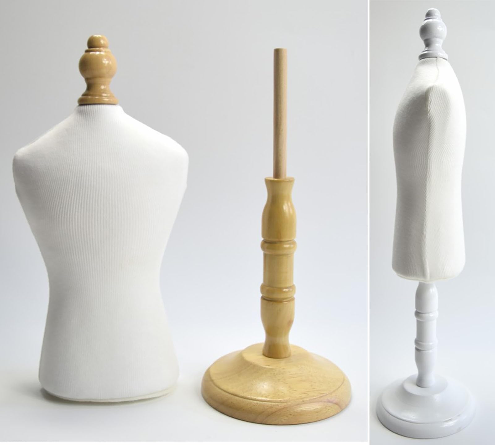 Generisch Schaufensterpuppe, Mini-Schneiderpuppe für Hunde und Katzen, abnehmbare Nähhilfe, Kleiner Holzsockel, ideal für Kleidervitrinen, Schaufensterdekoration, perfekt für Puppenkleidung