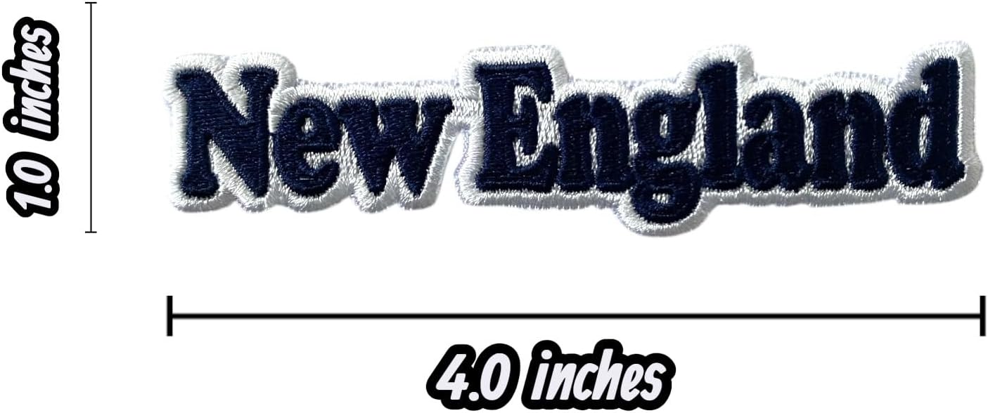 2 PCS New England Letters Word Patch Embroidered Iron On Patches for Decorate Craft Clothes