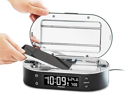 Amazon Co Jp Phosh Pro スマホ除菌 目覚まし時計 Uv Cライト 除菌ボックス 充電 アラーム アデッソ ドラッグストア Amazon Co Jp Phosh Pro スマホ除菌 目覚まし時計 Uv Cライト 除菌ボックス 充電 アラーム アデッソ ドラッグストア