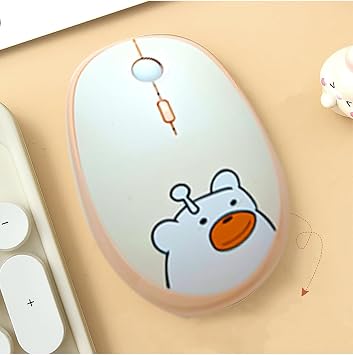Microcase Mofii Ayıcık Desenli Kablosuz Renkli Yuvarlak Tuşlu Türkçe Klavye Mouse Set, Bej