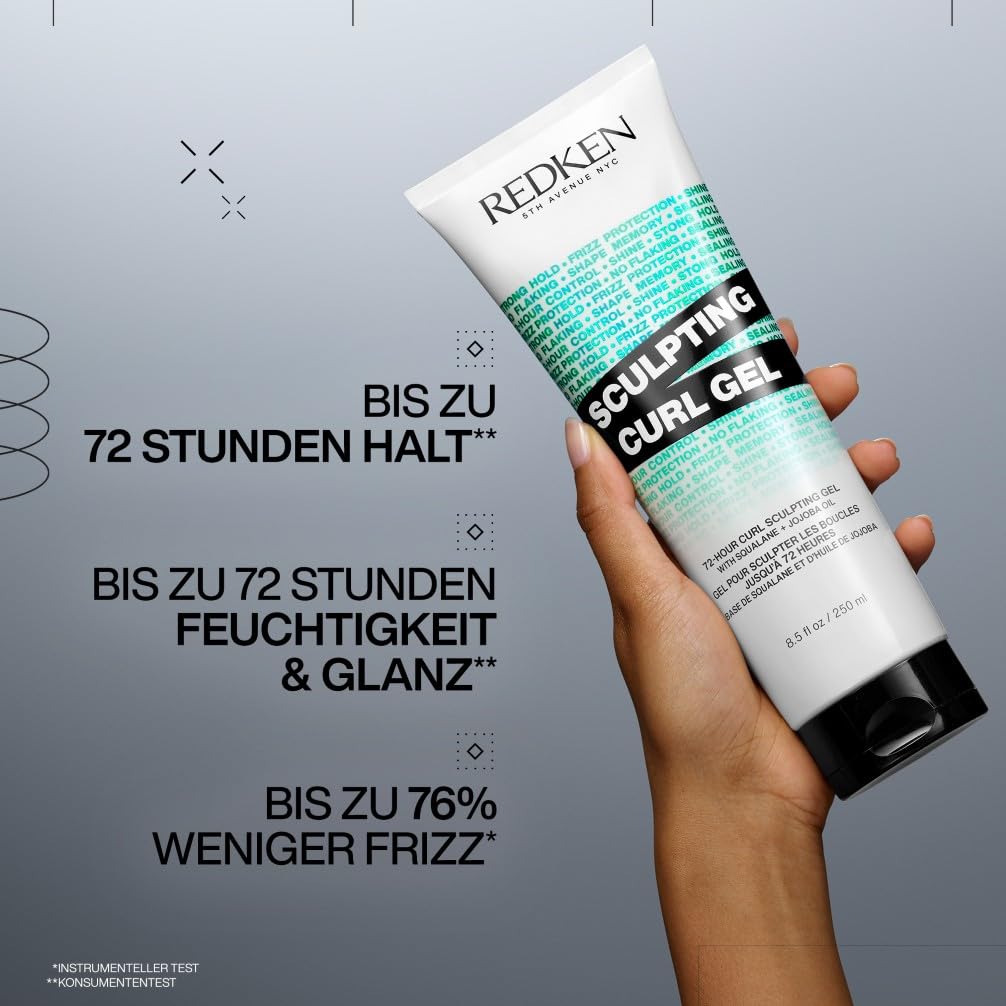Redken Pflegeset Mit Cream, Spray und Gel für Locken - Refreshing Mist, Sculpting Gel und Hydrating Cream für Revitalisierte Locken und Hitzeschutz Bis 230° - Mit Squalan und Jojoba-Öl