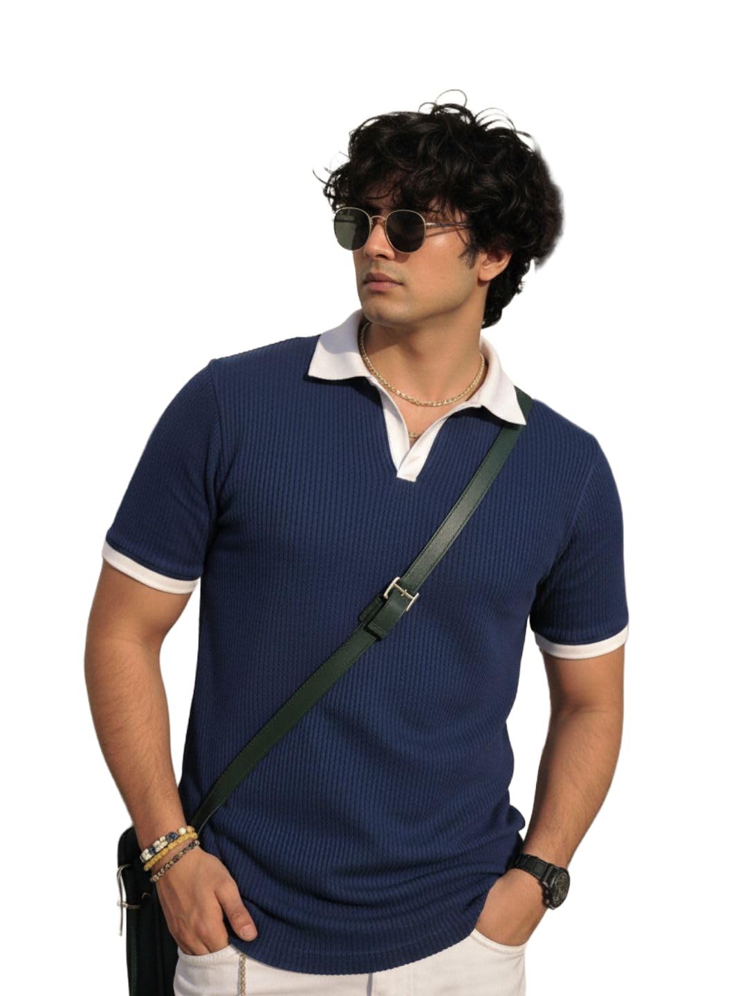 rigo Men’s Cotton Waffle Polo T-Shirt | Textured Design Polo Neck T-Shirt for Man | Regular Fit Half Sleeve Tshirt-picture-42