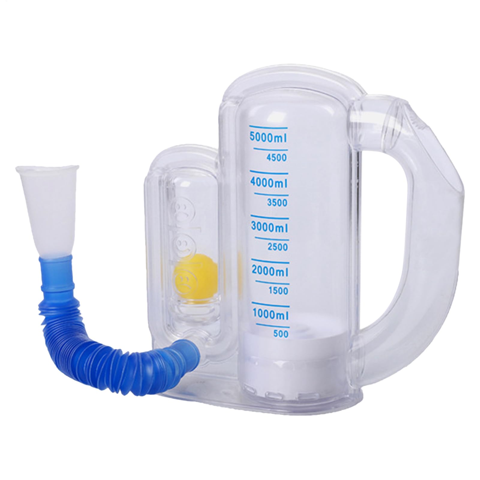 Spiromètre Appareil d'entraînement pulmonaire pour le renforcement des voies respiratoires avec indicateur de débit 5000 ml Pour la salle de gym, le jogging, les athlètes