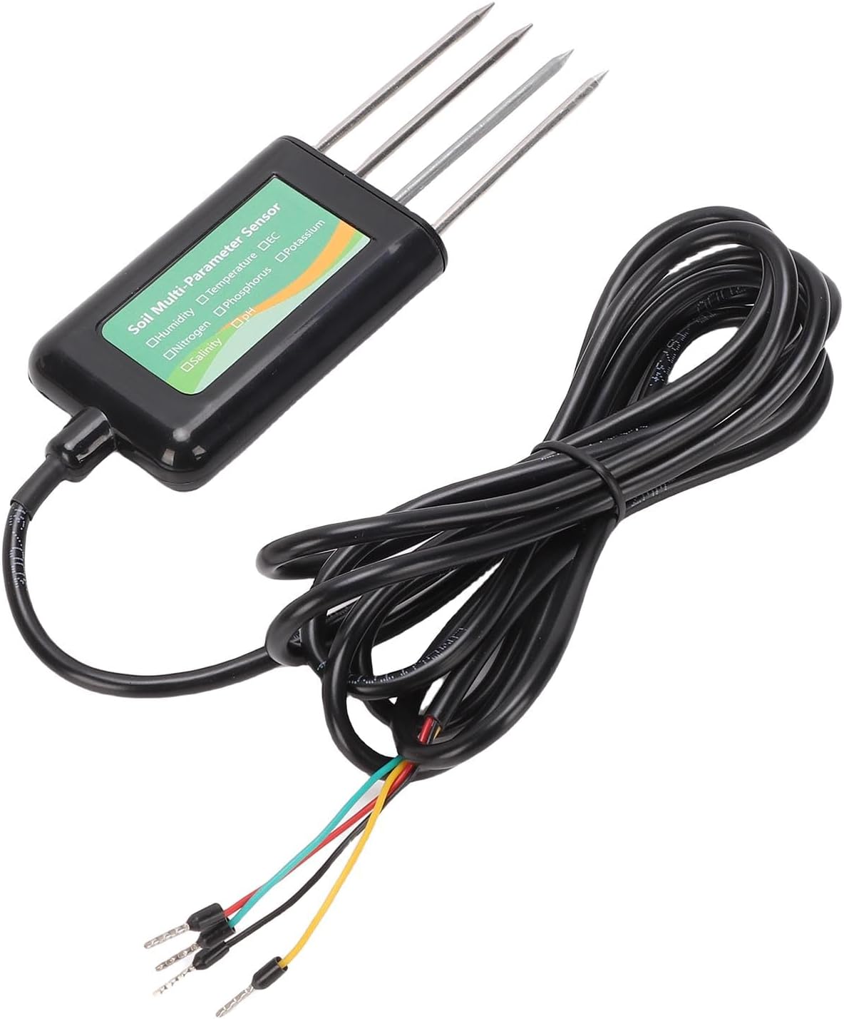 Srliya 8 in 1 Soil Tester, IP68 Soil Temperature Humidity EC PH NPK Salinity Sensor with 316L Stainless Steel Probes, for Greenhouse Breeding Water Saving Irrigation