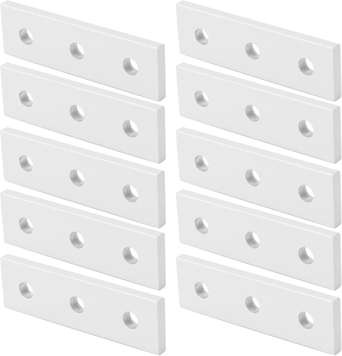 Compatibility with 10pcs Flat Mending Plates, JoiningPlate, 3 Hole Joining Plate,Straight Aluminum Connecting , Repair Fixing Bracket Connector, 2020‑3Hole 3030‑3Hole 4040‑3 (4040-3 Holes)