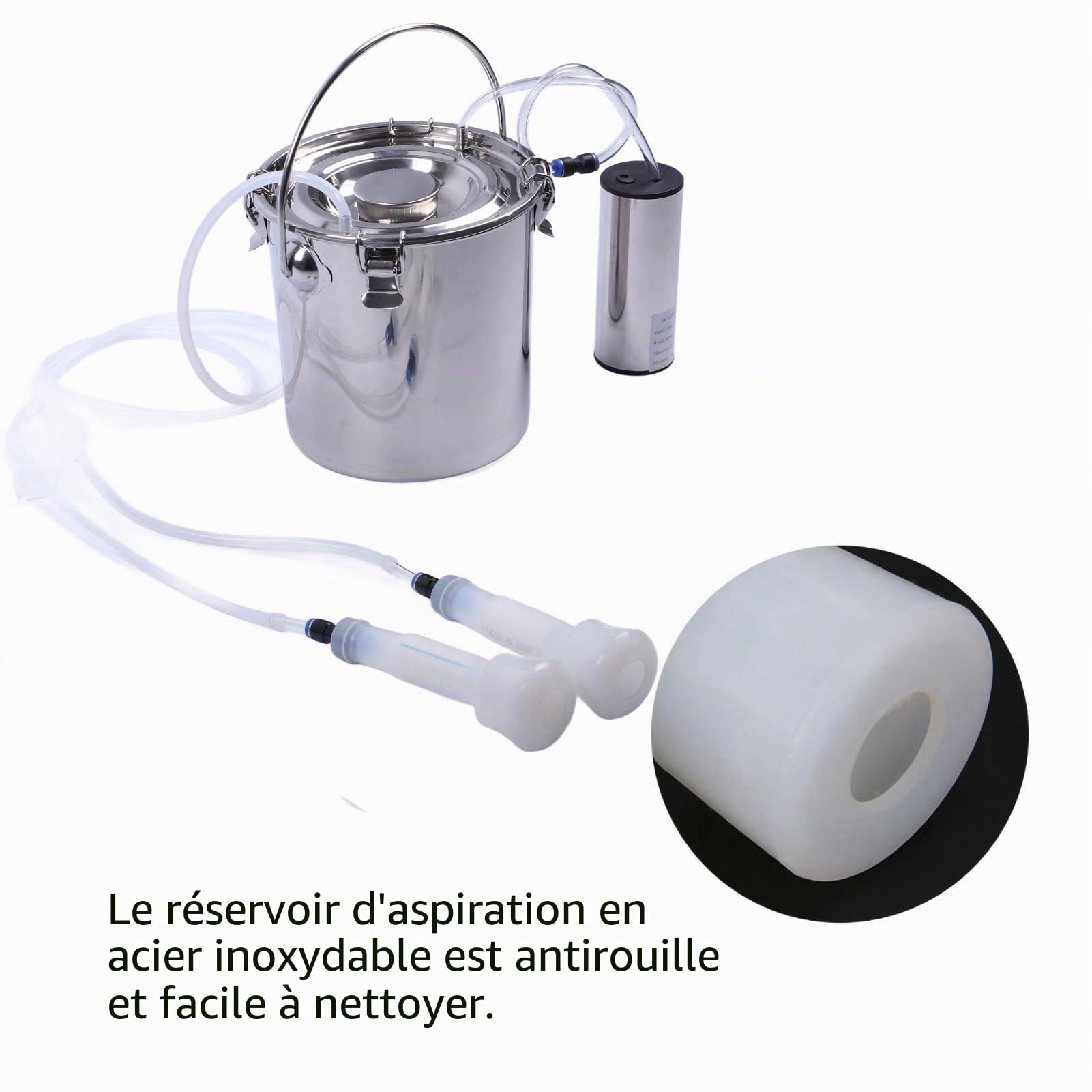 Zerodis Kit de traite de Machine à traire à électrique Portable pour chèvre Mouton Vache EU Plug(pour la Vache)