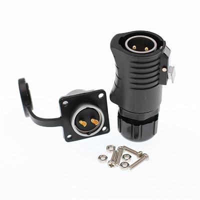 HangTon LP20 2 Pin Male Cable Plug Female Panel Socket for RV Solar Furrion Solar Charge, Waterproof Power Connector Industrial Bulkhead