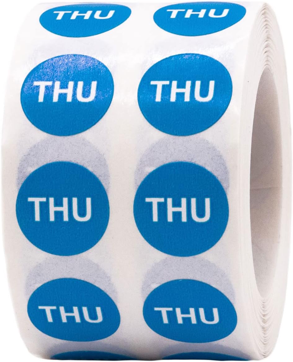 Green Circle Saturday Stickers – 1/2 Inch Round Adhesive Labels, 1000 Total Stickers Per Roll for Inventory, Food Rotation, Organization, and Retail – Made in the USA image 4