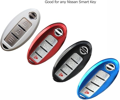 Miniatura 7 de iJDMTOY 1 Carcasa inteligente de ajuste exacto blanco metálico brillante compatible con Nissan Armada Rogue GT-R Murano Pathfinder Sentra Leaf Titan