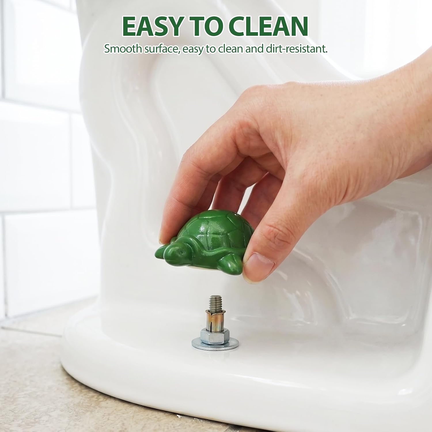 2pcs Toilet Bolt Cover, Resin Toilet Bolt Cap, Knob Decorate Cover-Turtle | Push-on install screw cover, Scratch and heat resistant bolt cover, Durable resin material bolt cap, Cute animal shape