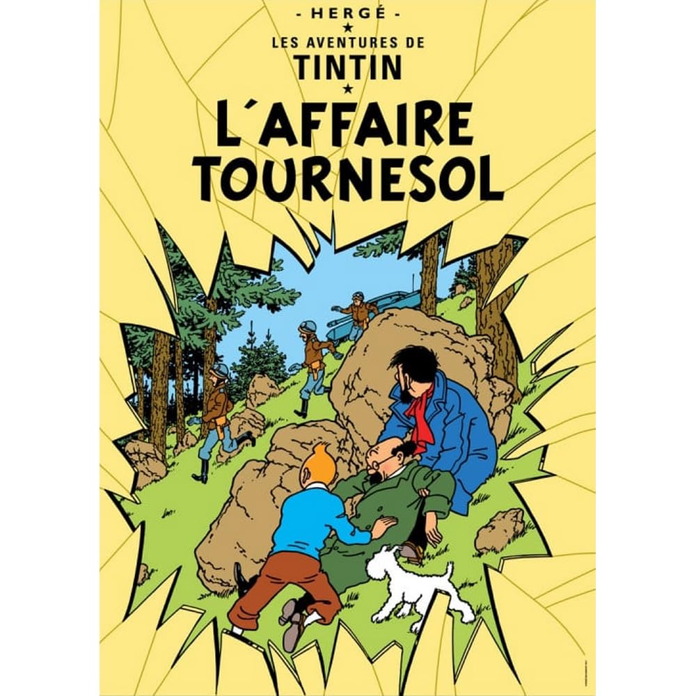 Moulinsart Blue, White Tintin Tintin Poster - L'affaire Tournesol
