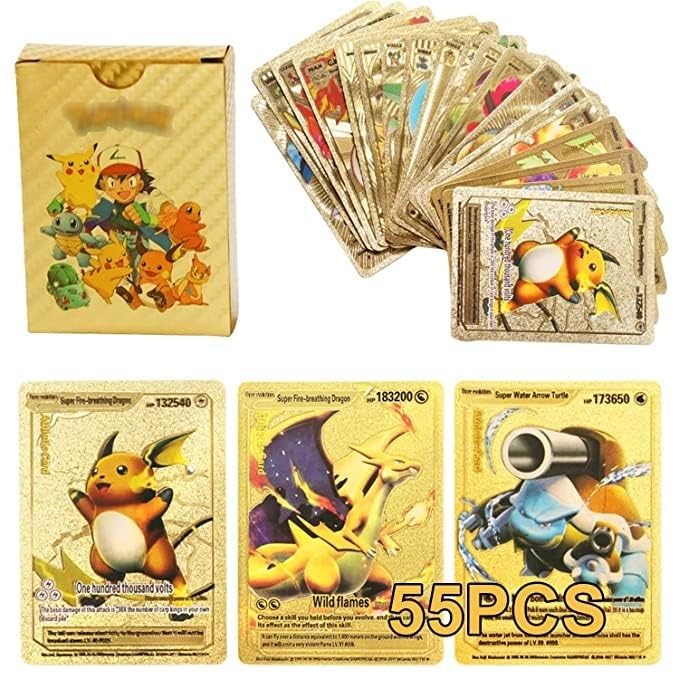 NH WORLD Playing Cards - 55 PCS Gold Foil Card Assorted Cards TCG Deck Box - V Series Cards Vmax GX Rare Golden Cards and Common-Rare Mystery Card-Gold Edition (B0CM9ZL8SS) Amazon Price History, Amazon Price Tracker