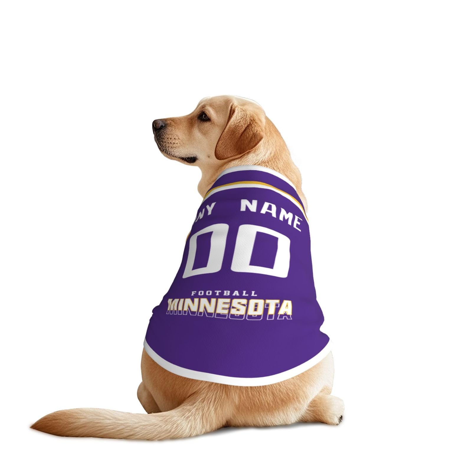 Minnesota Custom Pet Jersey Dog Clothes Jersey Various Sizes Customized Any Name & Number for Small & Middle and Big Dogs