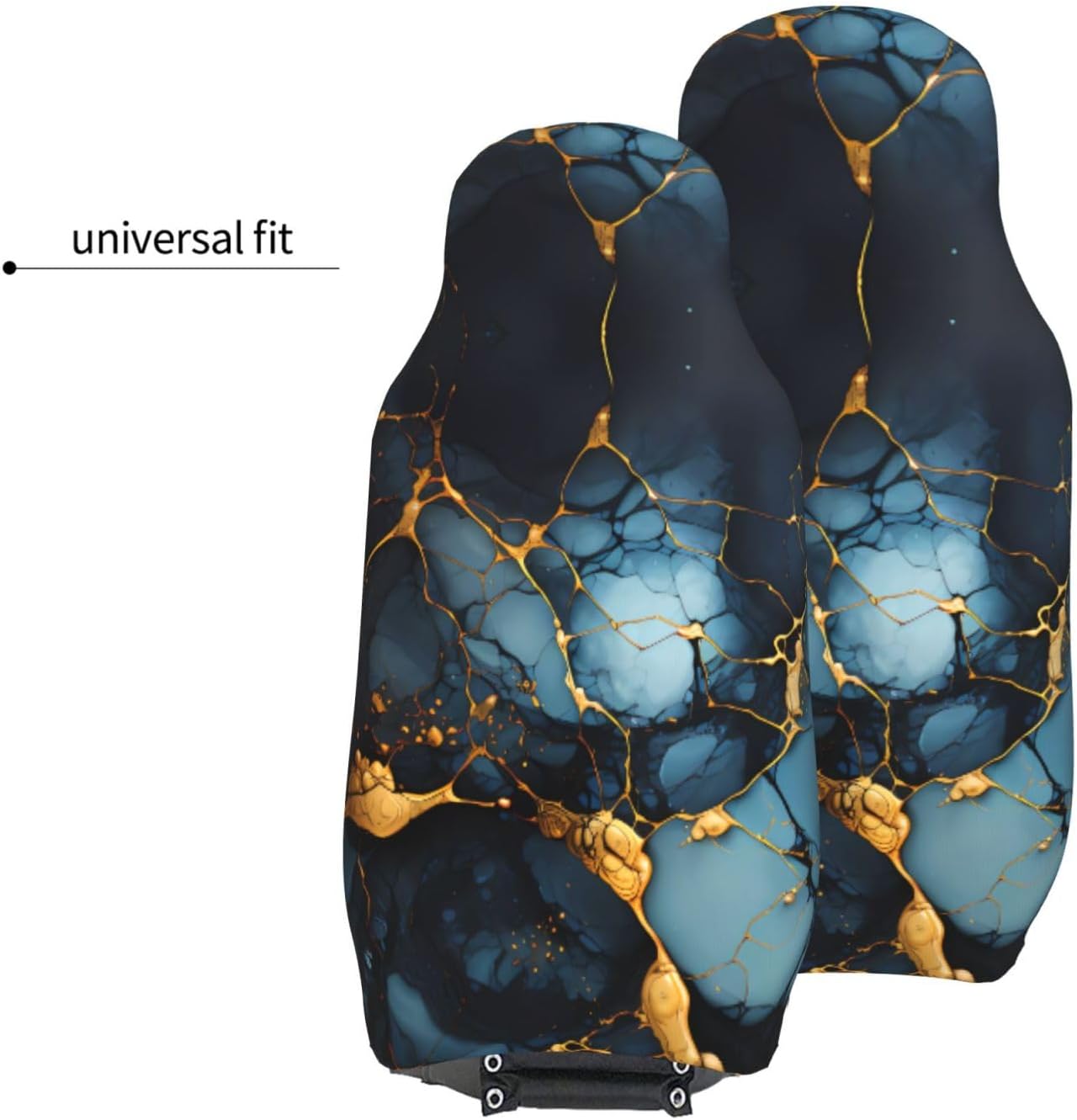 Universal Black Gold Marbled Printed car seat Covers are Suitable for Most Seats in Trucks, Vans, and Other Similar Vehicles.