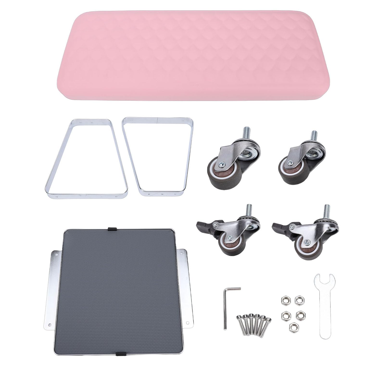 ZJchao Pediküre-Hocker, Höhenverstellbare Rollen mit Integrierter Ablage, Beine aus Edelstahl, Verstärktes PU-PVC-Material, für das Badezimmer zu Hause Im Nagelstudio, Spa