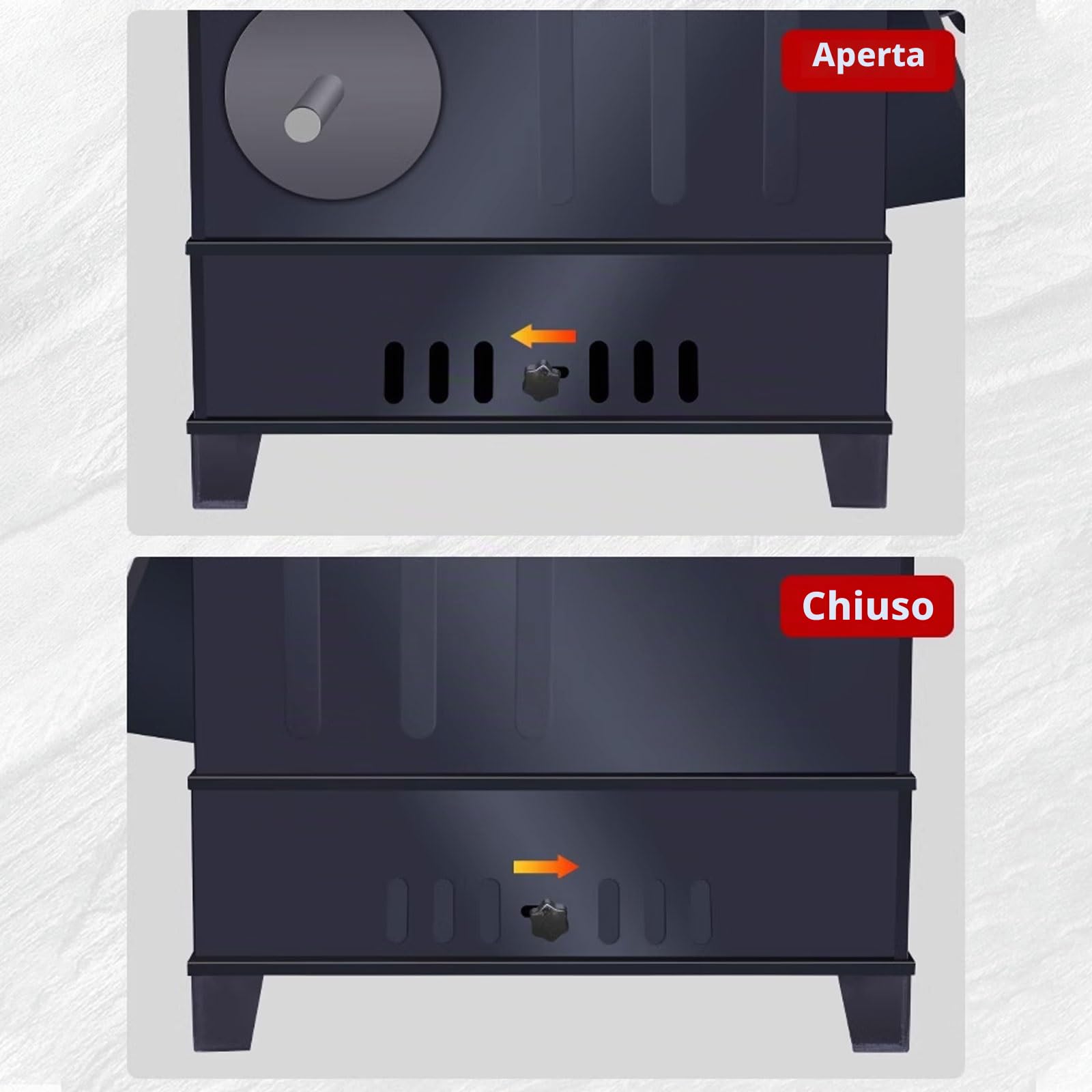 Stufa A Pellet Stufa A Legna Con Forno Struttura in Lamiera D'acciaio Focolare Di Grande Capacità Forno A Legna Include Camino, Gancio E Pinza(50.5 * 30.5 * 41cm)