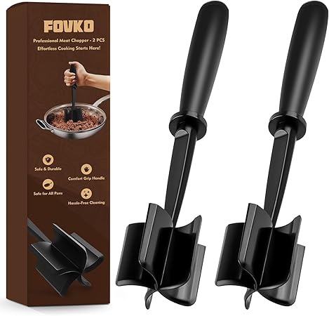 Ground Beef Chopper Tool, 2-Pack Heat-Resistant Meat Chopper for Ground