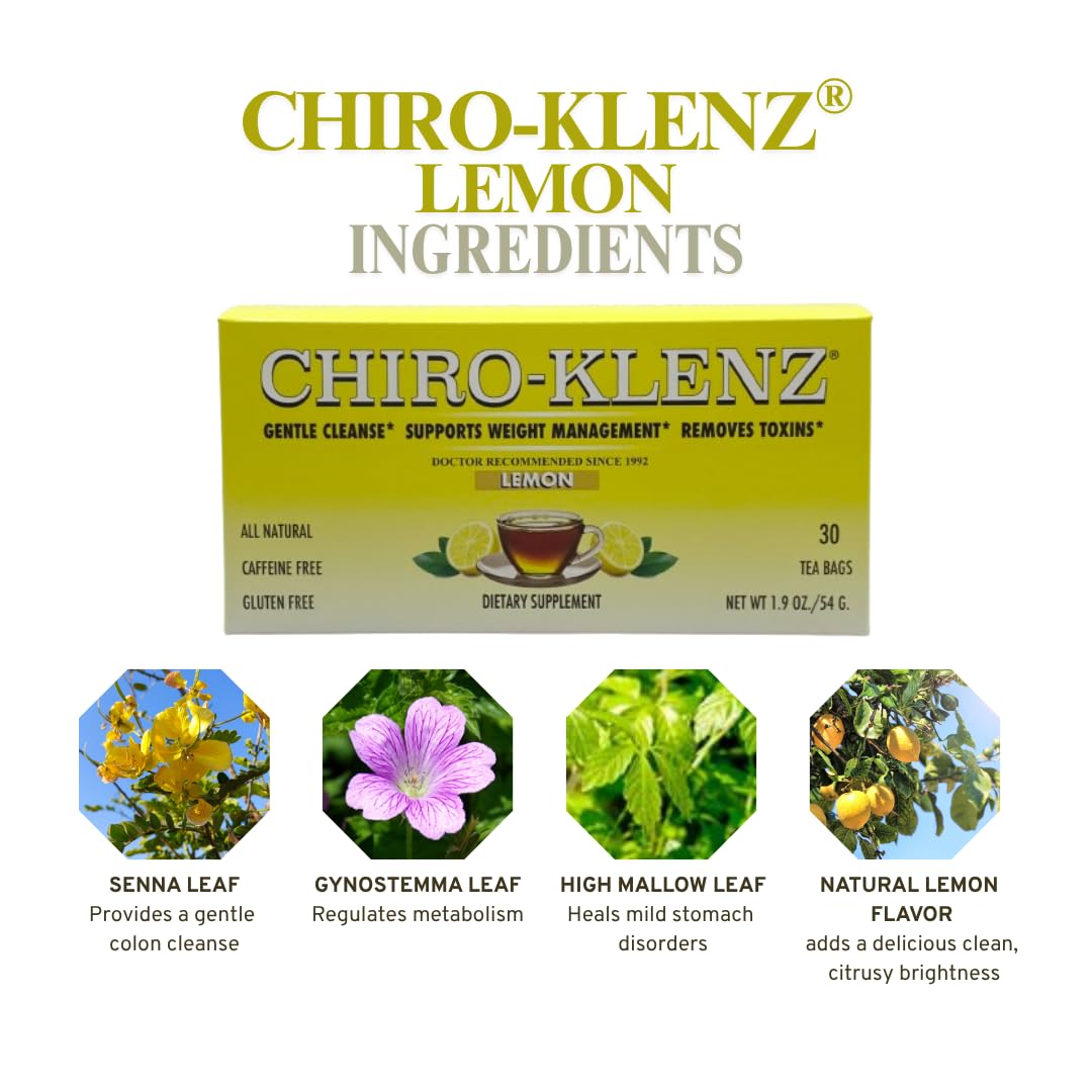 Lemon Detox Colon Cleanse – Natural Herbal Tea for Bloating Relief for Women and Men/No Sugar, Caffeine, or Gluten
