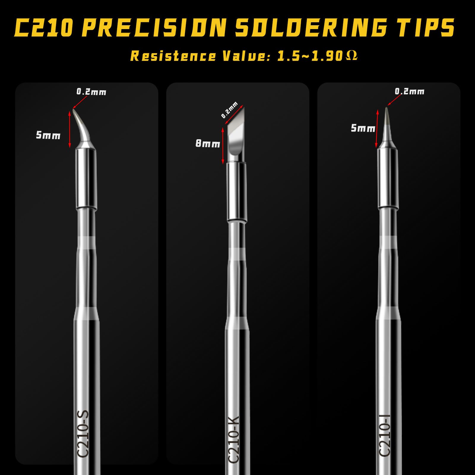 Kit de soldador con caja de herramientas, cable de soldadura de 50 g, flujo de 30 g, 3 puntas C210, portátil USB de 75 W, soporte magnético con esponja, pantalla LED, control de temperatura de