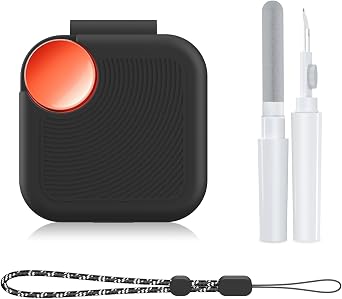 for CMF Buds/CMF Buds 2a Case with Cleaner Kit, Anti-Scratch Shockproof Silicone Protective Case with Lanyard Accessories,Front LED VisibleBlack