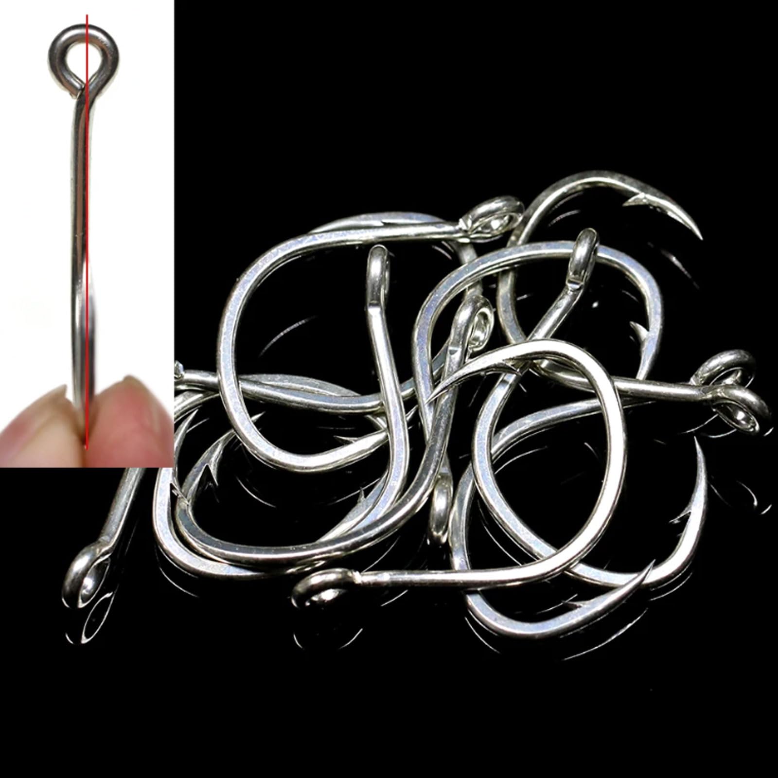 ami da Pesca, Ami da Pesca 50 Pezzi in Latta Lucida antiruggine for Acqua salata Amo in Acciaio ad Alto tenore di Carbonio for Esche Jigging for