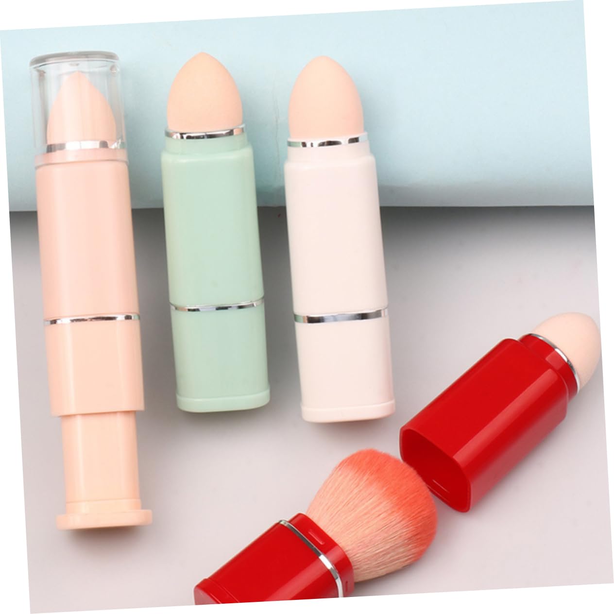 HAPINARY Travel Makeup Brush Set 2 in 1 Blush Brush for Women Foundation Powder Brush