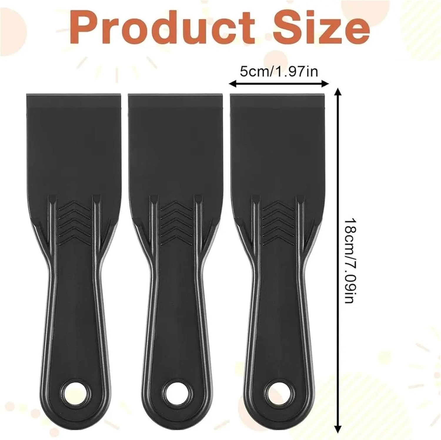 Plastic Putty Knife 8PCS Flexible Plastic Putty Knife Scraper Black Paint Spackle Tool for Taping Drywall Wall Painti