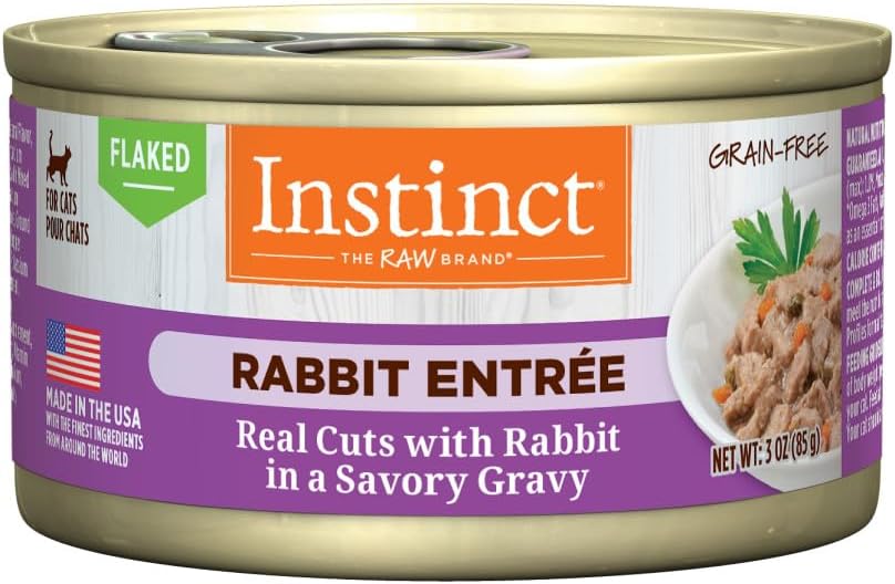 Instinct Flaked Entrée Wet Canned Cat Food - Rabbit, 3 Ounce (Pack of 24)