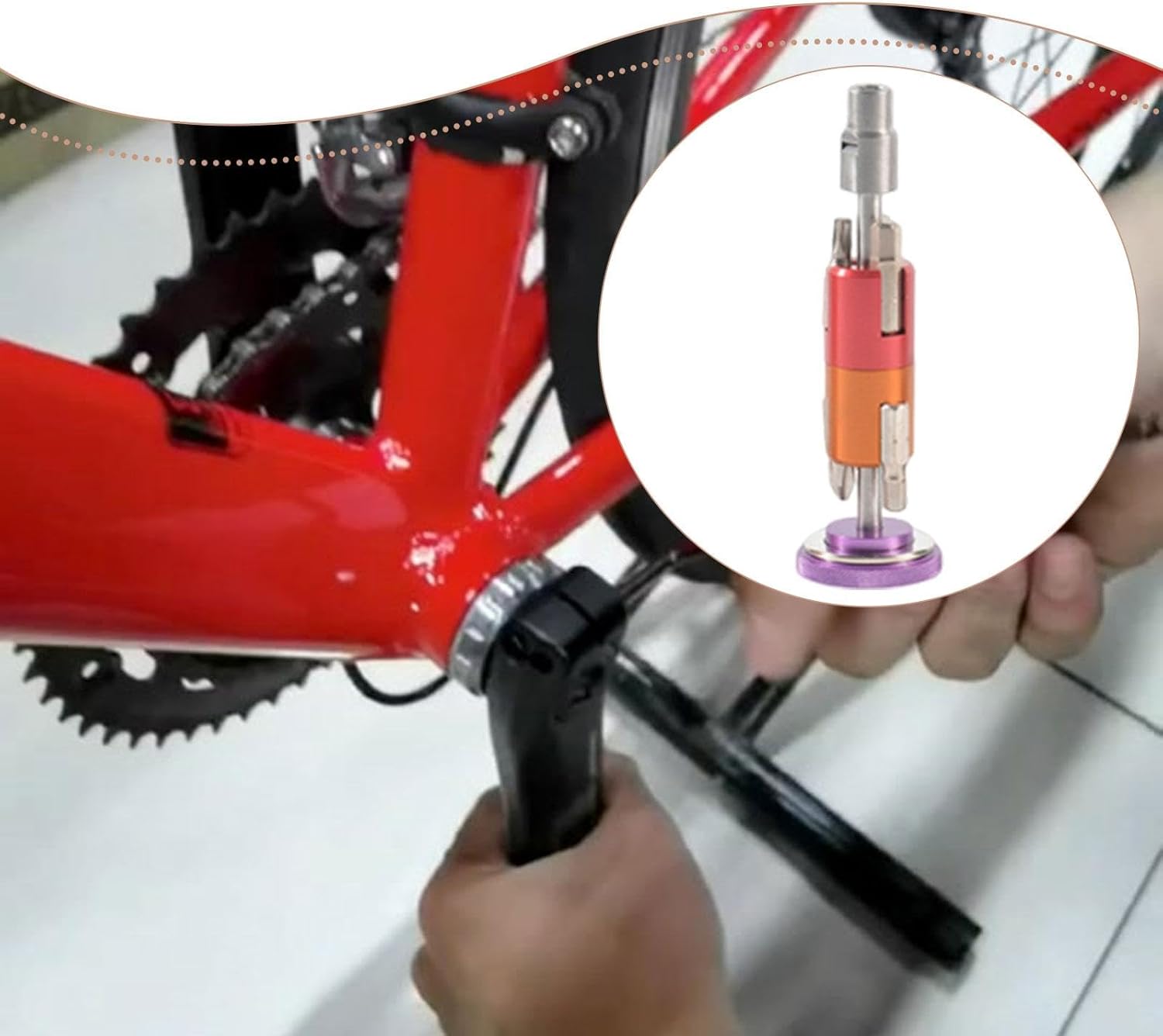 Menolana Bike Wrench Multi Tool Aluminum Alloy Screwdriver T25 Wrench Portable Accessories Bike Bicycle Repair Tool Professional, Purple