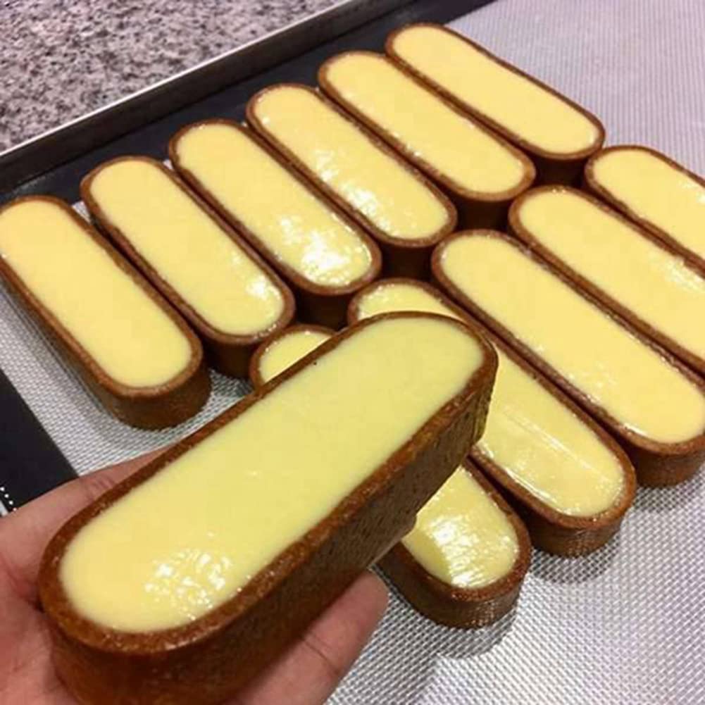 15 pièces moules à ovales, moules à gâteaux perforés pour la cuisson, acier inoxydable, anneau de moule rond pour gâteaux, mousse, tartelettes, quiche
