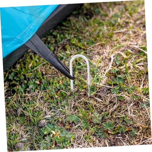 JUMPLAWN 4個 重型字型テントペグ 園芸用ガーデンステークス 防錆加工 耐久性強化 芝生固定 トランポリン固定対応 キャンプや仕事に