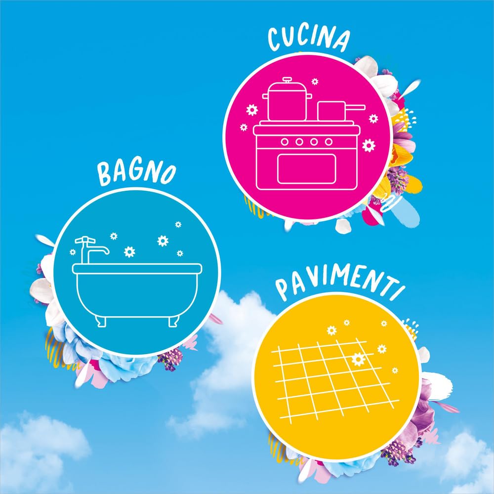 Fabuloso Detersivo Pavimenti Freschezza di Rosa 950ml | Detergente Multiuso | 100% Pulizia Istantanea | Profumo per 24 ore | Formula Biodegradabile al 98% | 99% Ingredienti di Origine Naturale