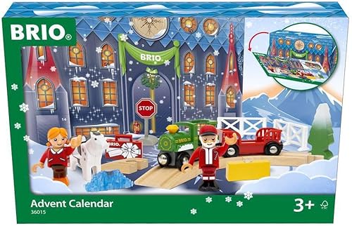BRIO World - 36015 Adventskalender 2023 - Zubehör zum Zugset für Kinder ab 3 años, kompatibel mit allen BRIO Eisenbahnsets & Accessoires